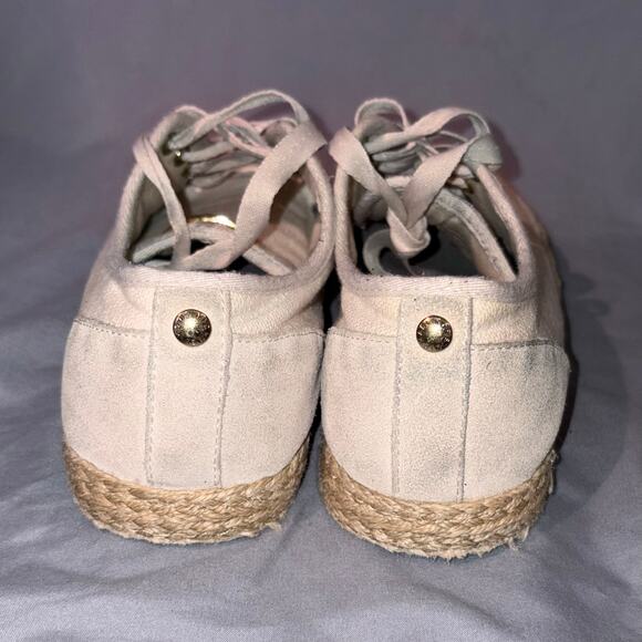 Michael Kors Canvas Libby Espadrille Sneakers Size 8 – Beige Lace-Up Jute Sole - Picture 4 of 7